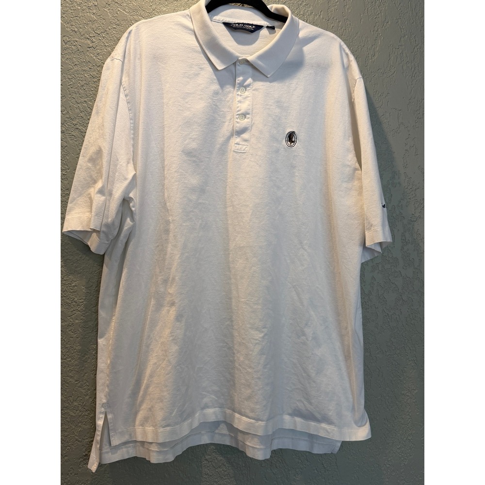 Polo Golf Ralph Lauren XXL White Pima Cotton Shoal Creek Golf Shirt‎